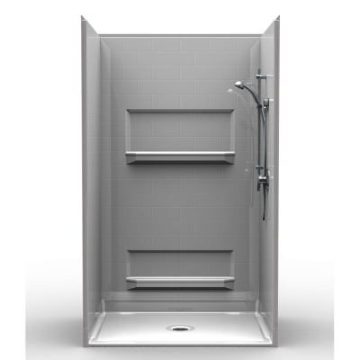 Barrier Free Shower - Four piece 48x36 - Subway Tile Look