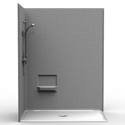 Walk In Shower Corner Accessible Barrier Free Corner Shower Four Piece 60x36 8 Inch Tile Look