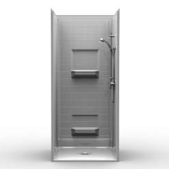 Barrier Free Shower - Four piece 36x36 - Real Tile Look