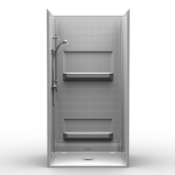 Barrier Free Shower - Four Piece 42x36 - Real Tile Look