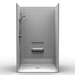 Barrier Free Shower - Four piece 48x34 - Real Tile Look