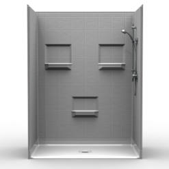 Barrier Free Shower - Five piece 60x36 - 8 inch Tile Look