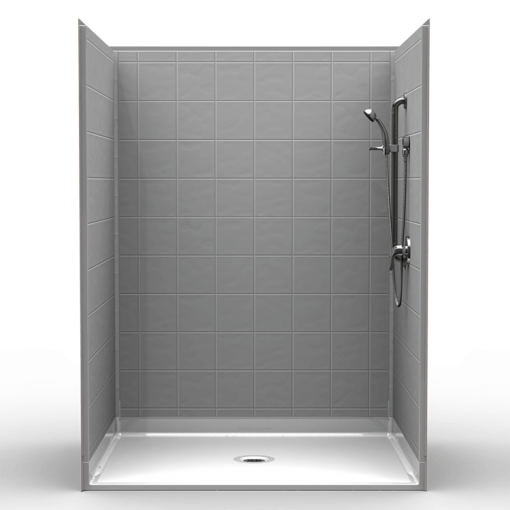 Barrier Free Shower - Five piece 60x48 - 8 inch Tile Look