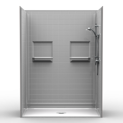 Barrier Free Shower - Five piece 60x32 - Real Tile Look