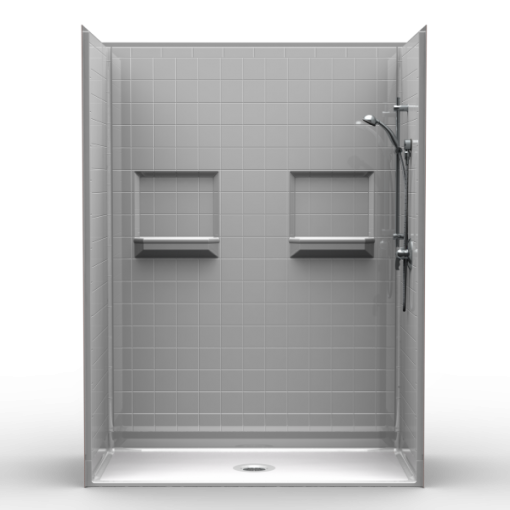 Barrier Free Shower - Five piece 60x32 - Real Tile Look