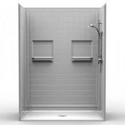 Barrier Free Shower - Five piece 60x34 - Real Tile Look