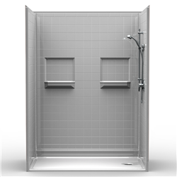 Barrier Free Shower - Five piece 60x34 - Real Tile Look