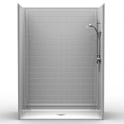 Barrier Free Shower - Five piece 60x34 - Real Tile Look