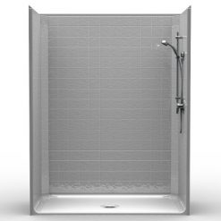 Barrier Free Shower - One piece 60x30 - Classic Tile Look