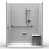 ADA Roll-In Shower - One Piece 63x33 - Classic Tile Look