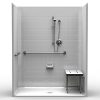 ADA Roll-In Shower - One Piece 63x37 - Classic Tile Look