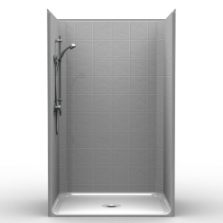 Barrier Free Shower - One piece 48x38 - 8 inch Tile Look