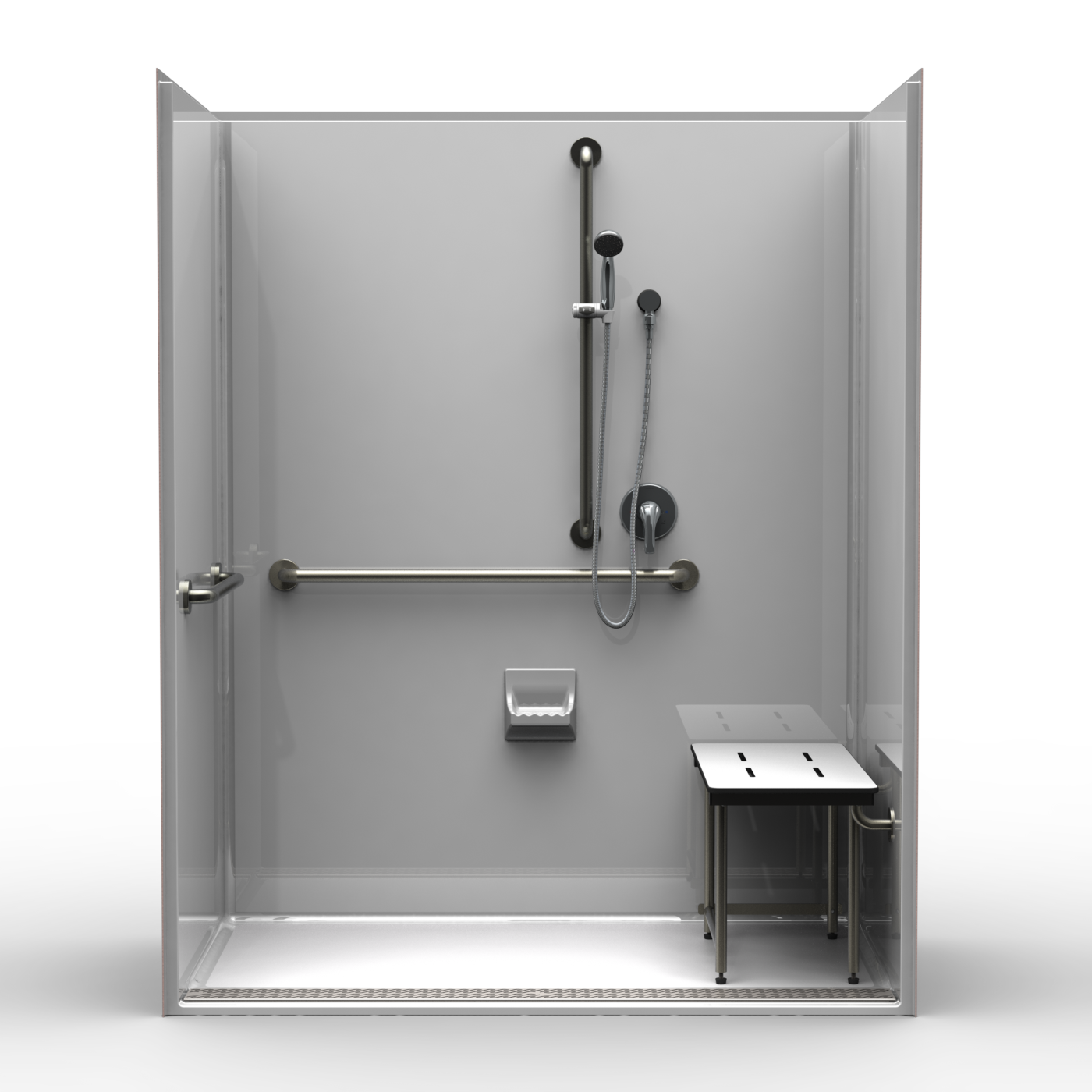 Roll in 63 in. x 38.5 in. ADA Shower Stall