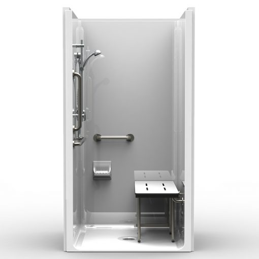 ADA Transfer Shower - One Piece 42x38 - Smooth Wall Look