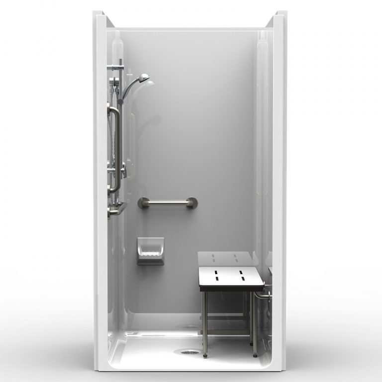 ADA Transfer Shower One Piece 42x38 Smooth Wall Look