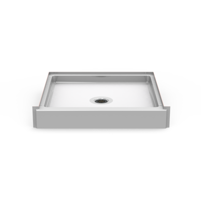 Curbed Shower Pan Double Reveal Seamless 42x38 w/center drain