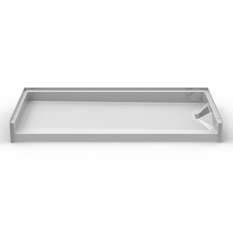 Seamless 60x30 BF Pan w/Side Drain for Above Floor Rough In Plumbing