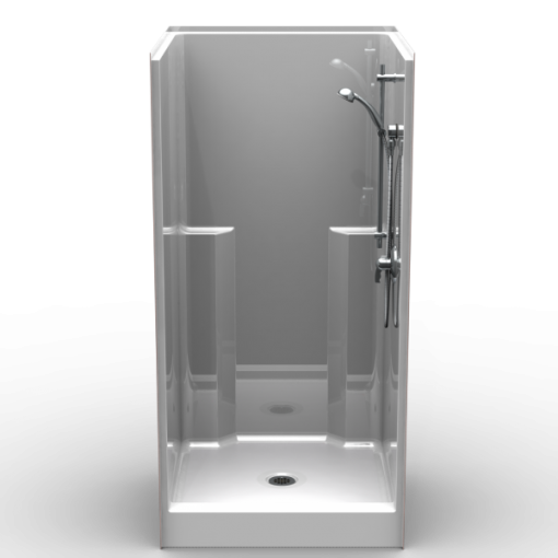 Curbed Shower - One Piece 36x36 - 6" curb - Smooth Wall Look