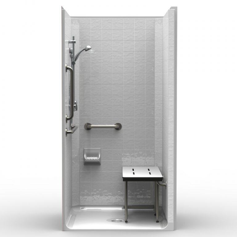 ADA Transfer Shower One Piece 40x38 Classic Tile Handicap