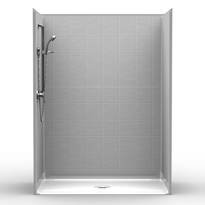 Barrier Free Shower Five piece 60x42 8 inch Tile Look